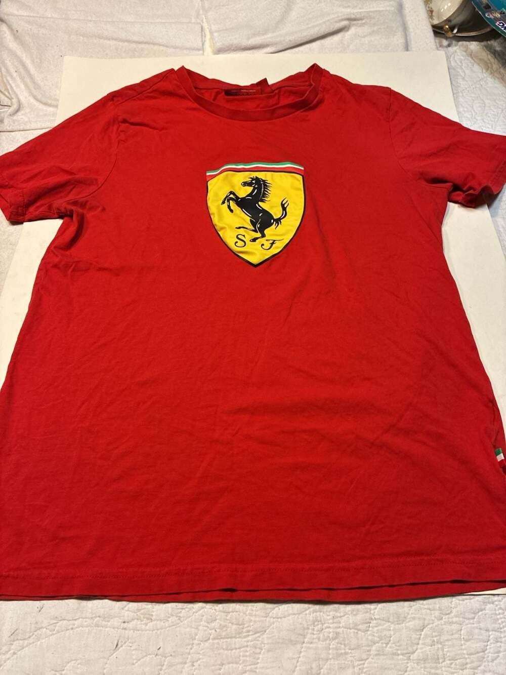 Ferrari Official Licensed Product Red T-Shirt with Scuderia Ferrari Shield Logo